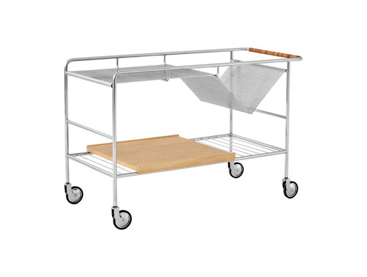 &Tradition Alima Aufbewahrungswagen lackierte Eiche Chrome & lacquered oak