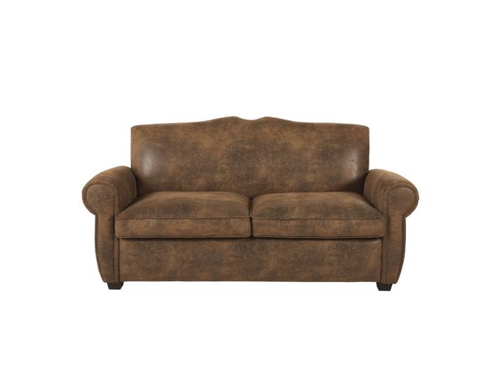 Braunes 2-Sitzer-Schlafsofa
