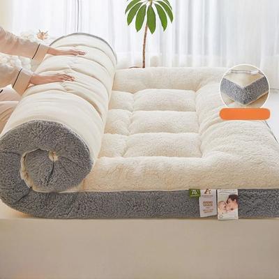 Uplifted Goods Soft Lamb Velvet Foldable Mattress Pad white 90x190cm