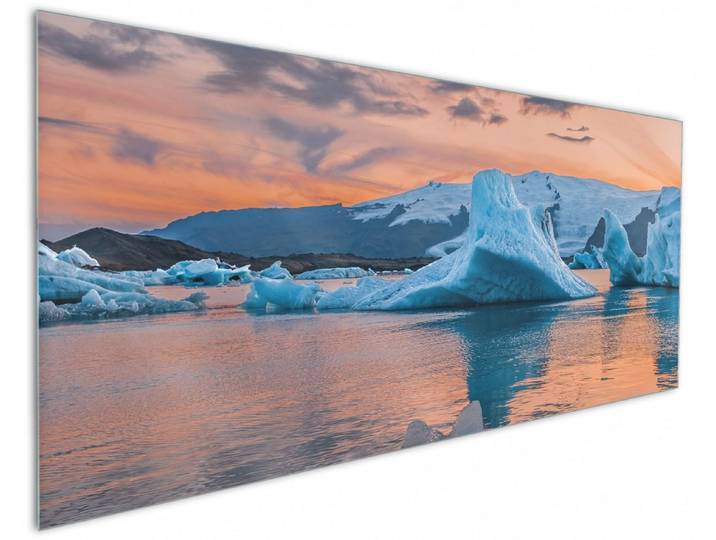 Wallario Küchenrückwand Eisberge in der Dämmerung, (1-tlg)