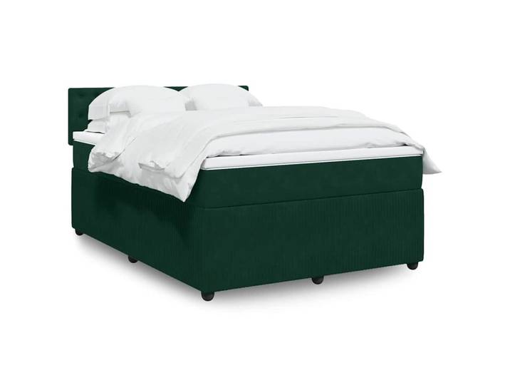 furnicato Bett 140 x 190 cm Boxspringbett Dunkelgrün Samt mit LED-Licht (1-tlg), Anpassbare LED-Beleuchtung für dein Schlafzimmer-Königsbett