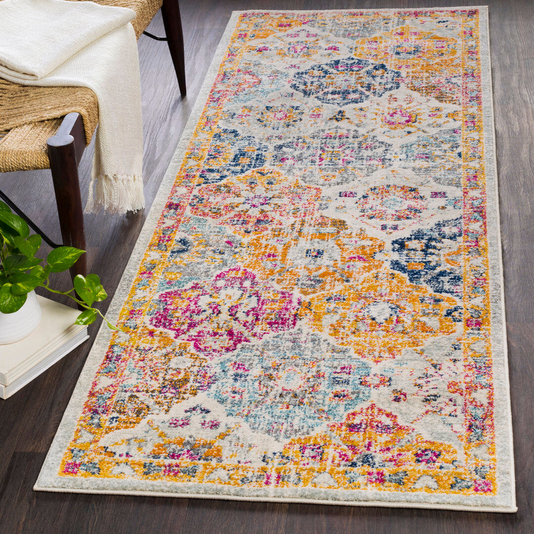 World Menagerie Sterne Machine Woven Beige/Blue/Orange/Pink/Teal/Yellow Indoor Rug Orange;Teal;Pink;Yellow;Beige;Blue Runner 80 x 220 cm