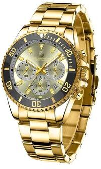 Uplifted Finds BIDEN Men Sports Chronograph Quartz Watch Waterproof gold gray