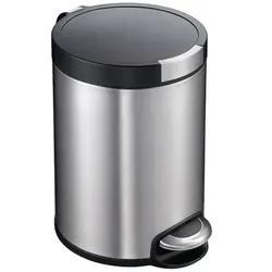 Kosmetikeimer EKO Artistic Step Edelstahl matt 5 L mit gedämpft schließendem Deckel und Kunststoffinneneimer