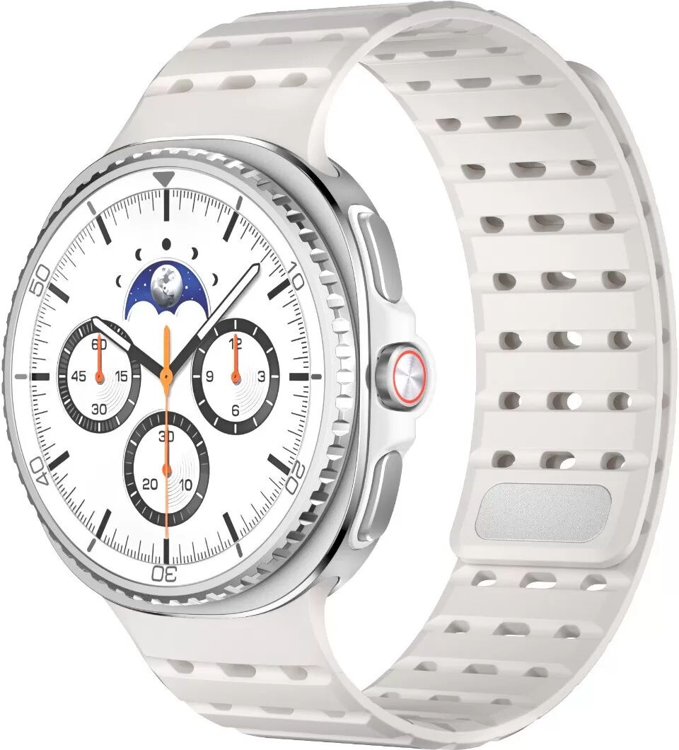 INF Atmungsaktives magnetisches Silikon-Uhrenarmband 46/44/40mm kompatibel mit Samsung Galaxy Watch Beige