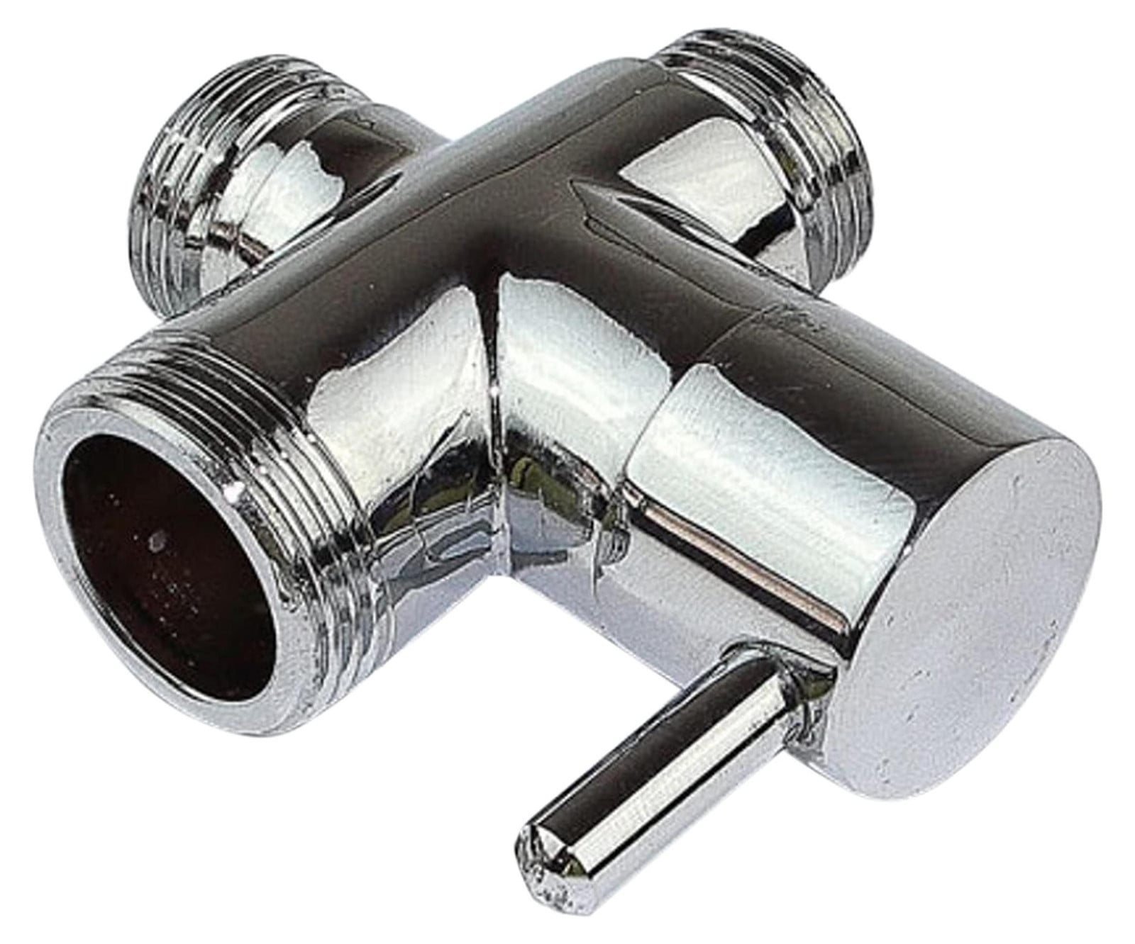 Dripio Omstelventiel 2-weg 1/2" AG naar 3/4" AG verchroomd messing