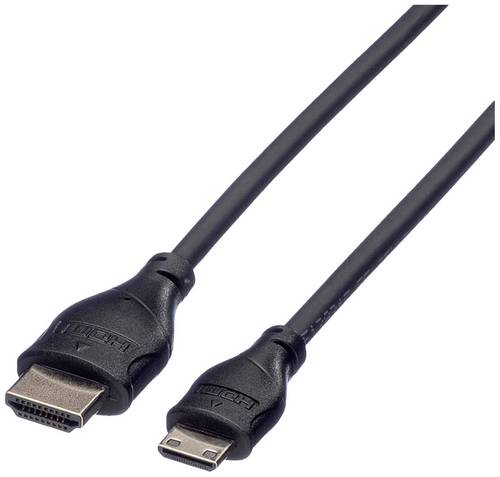 Roline HDMI Anschlusskabel HDMI-A Stecker, HDMI-Mini-C Stecker 0.80m Schwarz 11.04.5568 Geschirmt HDMI-Kabel