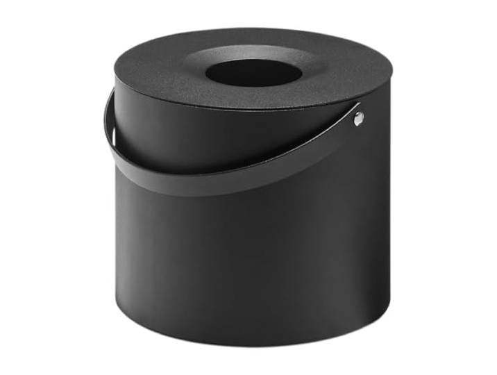 Yamazaki 1704 Tower Tissue Case Round with Handle\, Black\, Steel\, 17 x 17 x 14 cm