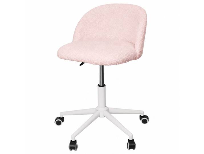 HOMEWELL 1PCS CHAISE À DOSSIER RELEVABLE CHAISE DE BUREAU ROTATION À 360° 45*44*65-80CM ROSE