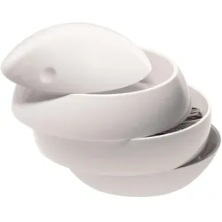 Spirella Kosmetikorganizer "Bowl Beauty" Aufbewahrungsbox für Make Up und Schmuck mit 3 Fächern 16x14cm Weiß