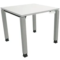 fm Büromöbel Manuell höhenverstellbarer Schreibtisch »Sidney« 80 cm 4-Fuß Quadratrohr grau, 80x82x80 cm