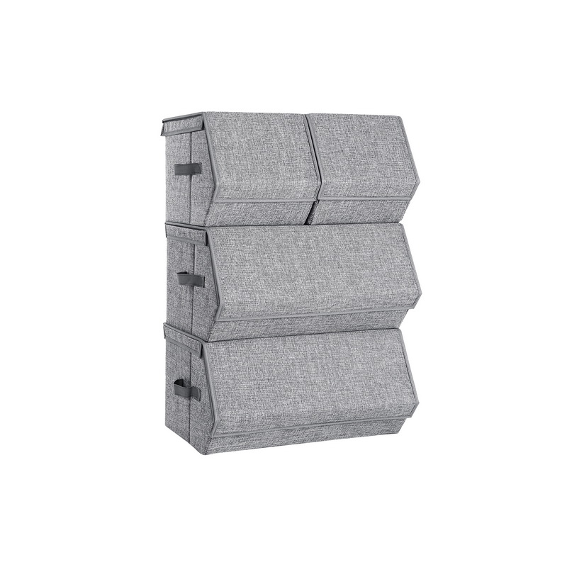 SONGMICS Aufbewahrungsboxen 4 Stk stapelbar RLB22GY