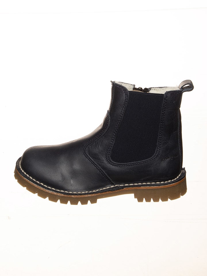 POM POM Leder-Boots in Dunkelblau - 36
