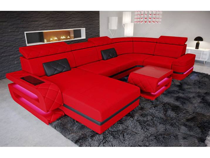 Couchlandschaft Bologna U-Form in Stoff