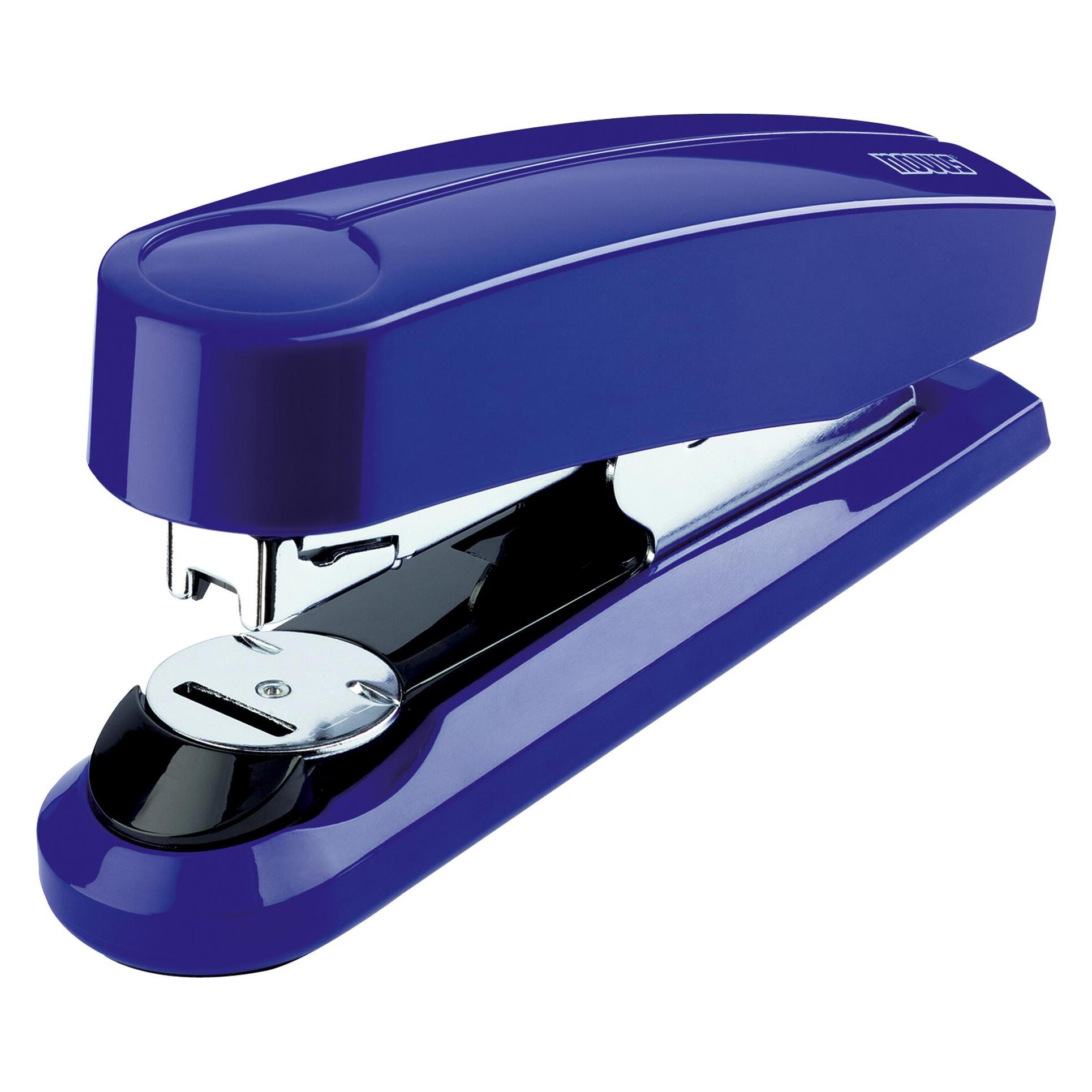 Novus Heftgerät B4FC mit Flat-Clinch-Technik mit Heftklammern 24/6 (Blister) blau (50 Blätter) (020-1496)