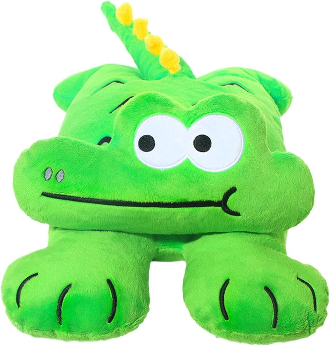 Groen Krokodillenkussen van Pluche - Superzacht Alligator Knuffelkussen - 48 x 25 cm