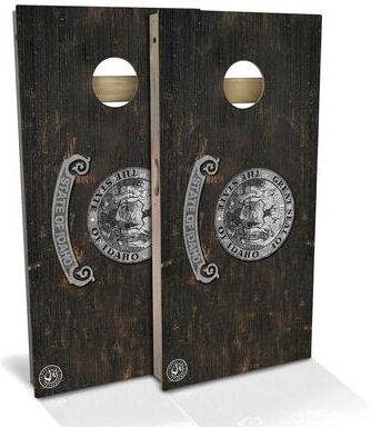 Skip's Garage Idaho Flag Vintage Outdoor Cornhole Board Set