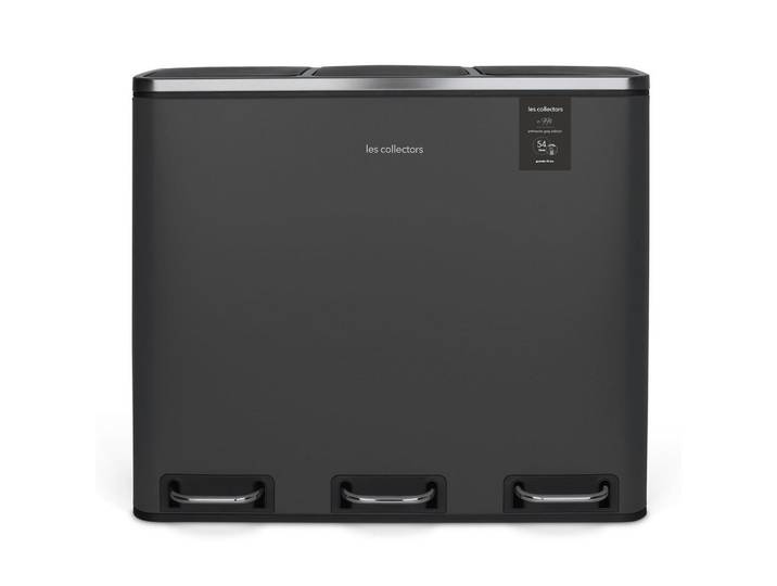 Les Collectors LES Collectors Tretmülleimer 54L 3 Fächer 18L - edition anthrazitgrau N°990, Grau, Metall, 61.5x56x34.5 cm, Haushalt & Reinigung, Reinigung, Mülleimer & Abfallsammler