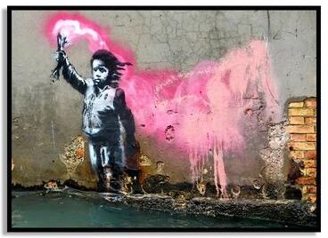 Uplift Essentials Banksy Graffiti Art Poster Street Art Series Canvas Mural Modern Banksy Image Wall Art style 4 20x28 In