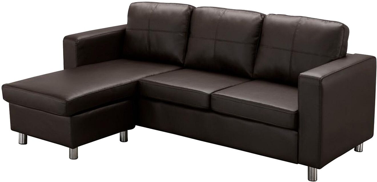 Vente-unique Ecksofa - Kunstleder - Braun - ACKLEY