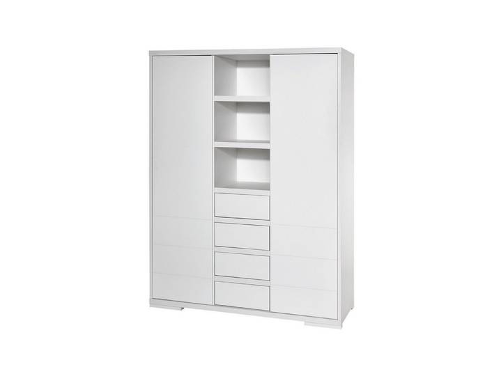 Schardt Kinderkleiderschrank Schrank Maxx White, 2 Türen/Mittelregal, Dekor Weiß