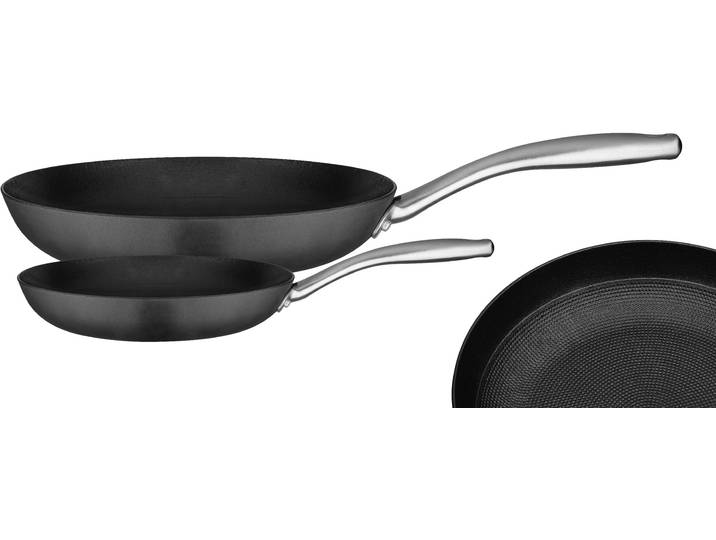 Pfannen-Set GSW Robusta , grau (schwarz, edelstahlfarben), Ø:28cm, Pfannen, Pfannen-Set, Induktion