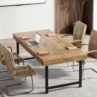 Bluebell Industrial 55-Inch Small Conference/Meeting Table with Metal Frame