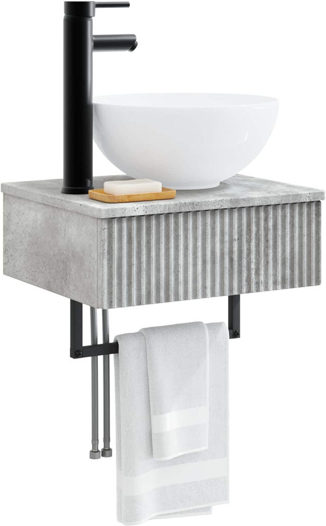 Ebern Designs 400 mm Bathroom Vanity Concrete Grey