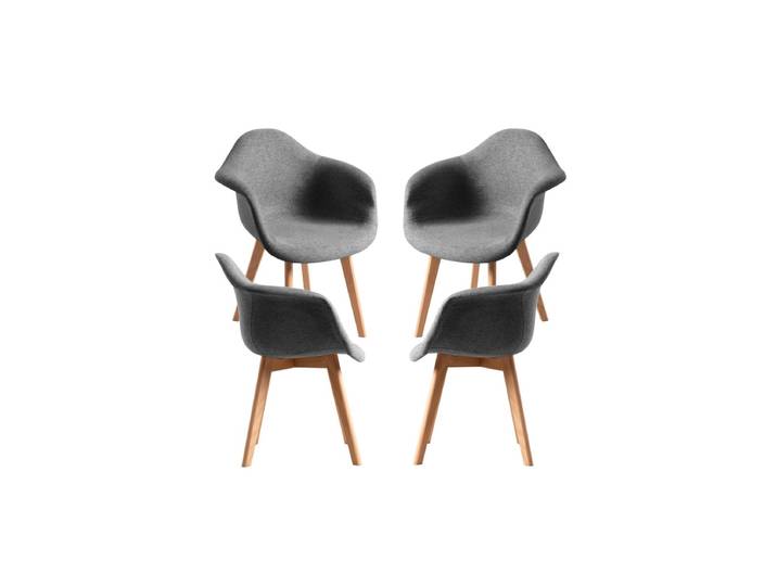 4er Set Belu Stoff Stühle - Gris dunkel