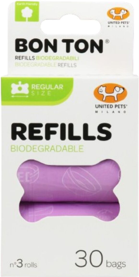 United Pets Sacchetti Igienici Biodegradabili per Bon Ton Regular 3 Rotoli Arancione