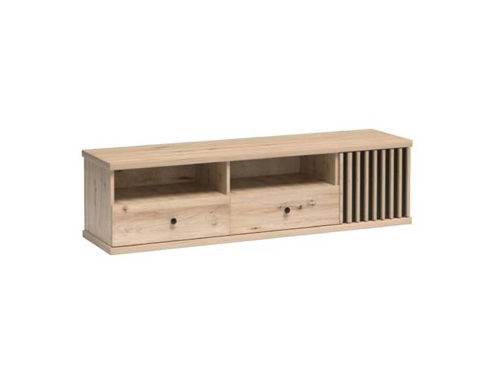 Lomadox TV Lowboard Fernsehtisch Lowboard für Fernseher 160 cm breit Eiche mit schwarz