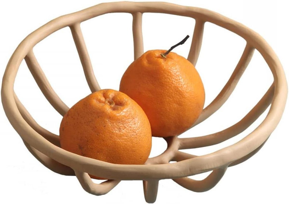 Bruine Fruitschaal Opbergmand met Uniek Hol Ontwerp voor Keuken Decoratie