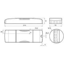 Rutec Projekt LED Panel-Vorschaltgerät TRIDONIC ON-OFF, IP20, AC/DC-tauglich, stromkonstant, 900mA, schaltbar RUP-PBZ105