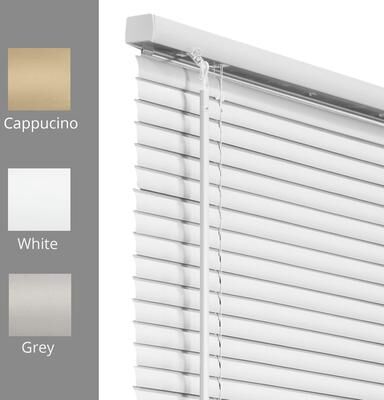 "Chicology Light Filtering Cordless Vinyl Mini Window Blinds - 1"" Slats - White"