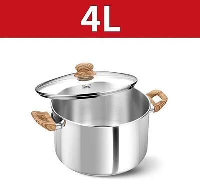 Inspire Curations Stainless Steel Soup Pot With Lid Nonstick Stock Pot For Pasta, Stews & Everyday Cooking 4l (1.1 Gallons) White