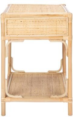 SAFAVIEH Roya 18.5-Inch Rattan Shelf Nightstand, Bohemian