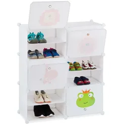 Relaxdays Schuhregal für Kinder zum Stecken Weiß