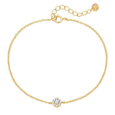 Gliederarmband GLANZSTÜCKE MÜNCHEN "GSM4005", gelb (gelbgold, weiß), Armbänder, Damen, Gliederarmband, mit Zirkonia