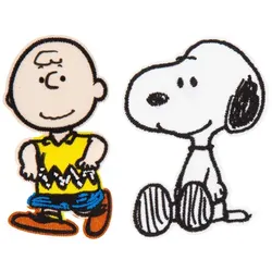 Peanuts Applikationen "Snoopy und Charlie", Größe: 4,0–7,5 cm, 2 Stück