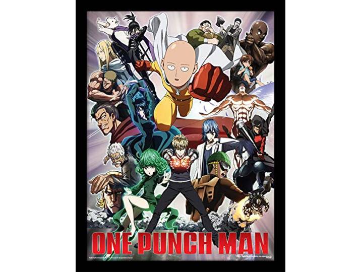 One Punch Man Ingelijste afbeelding, 30 x 40 cm
