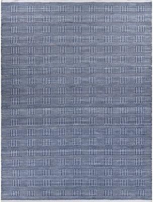 EXQUISITE RUGS Naples Indoor/Outdoor Flatweave PET yarn Ivory/Blue Area Rug.