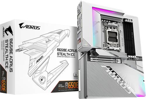 Gigabyte B650E A STEALTH ICE Mainboard Formfaktor (Details) ATX Mainboard-Chipsatz AMD B650