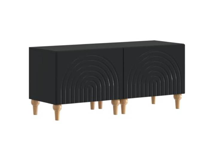 LKJephalotrope TV-Schrank Schwarz 98x35x43cm Modernes Lowboard 2er Set Schlankes 2er Set TV-Board aus Holzwerkstoff für Wohnzimmer und Schlafzimmer mit flexibel montierbaren Türen.