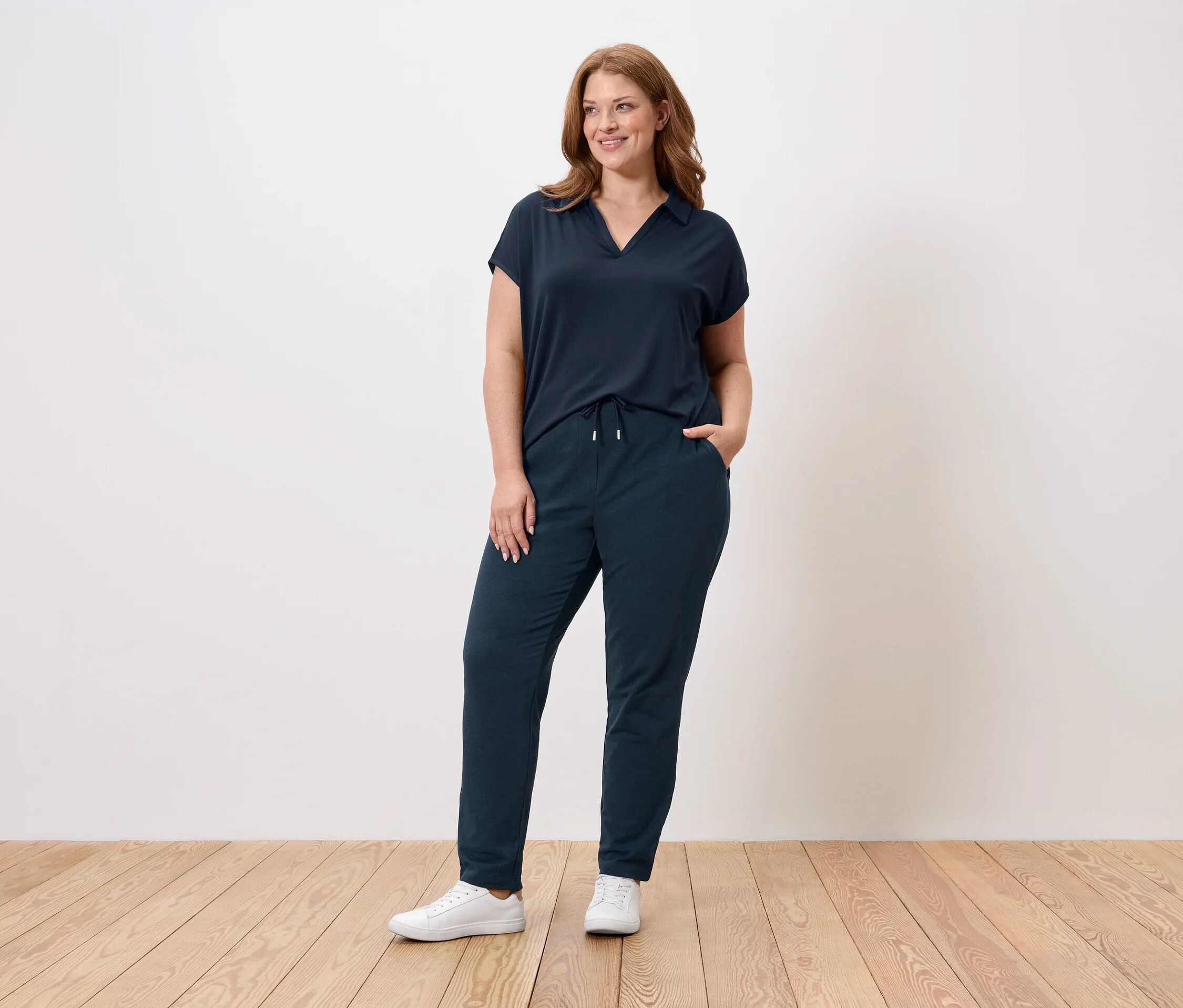 Tchibo - Blusenshirt mit Kragen - Damen - Gr. L - dunkelblau