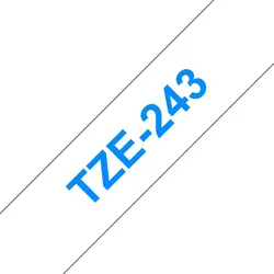 Brother TZE-243 Etiketten erstellendes Band Blau auf weiss