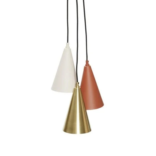 Hubsch Hanglamp metaal bruin beige messing