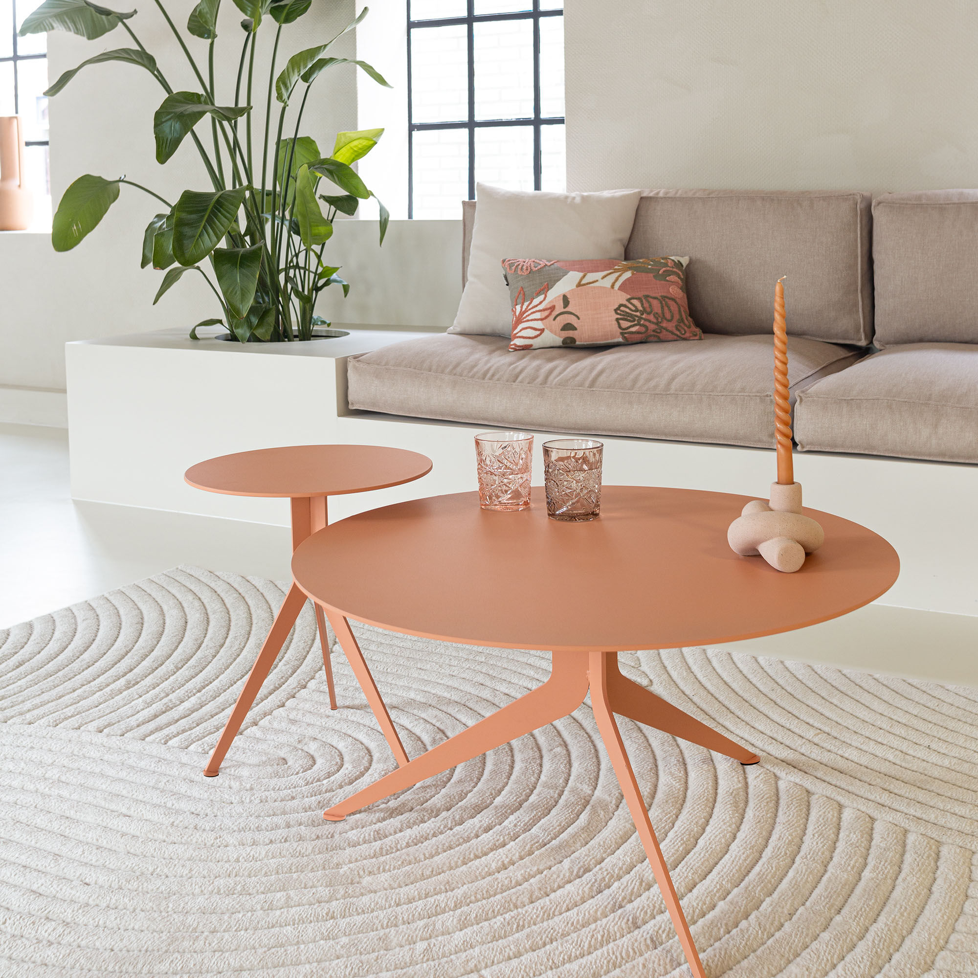 Couchtisch SPINDER DESIGN "Daley", orange (clay terra, clay terra, clay terra, clay terra, clay terra, clay terra), B/H/T: 78cm x 40cm x 78cm, Tische, Couchtisch, Couchtisch aus Stahl clay terra, clay terra, clay terra, clay terra, clay terra, clay terra 
