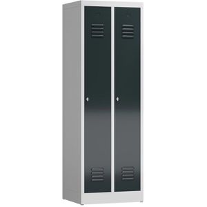 ClassiX Spind X-510128, anthrazit, 2 Abteile, mit Drehriegelschloss, 59 x 180 cm
