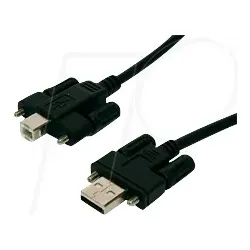 EXSYS EX-K1552 - USB 2.0 Kabel, A Stecker auf B Stecker, zum Verschrauben, 2 m