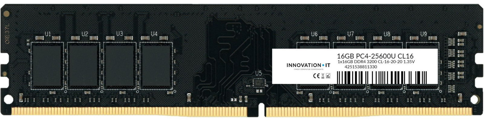Innovation IT 16GB DDR4 3200 MHz RAM Geheugen CL16-20-20 1.35V Low Density 8-chip
